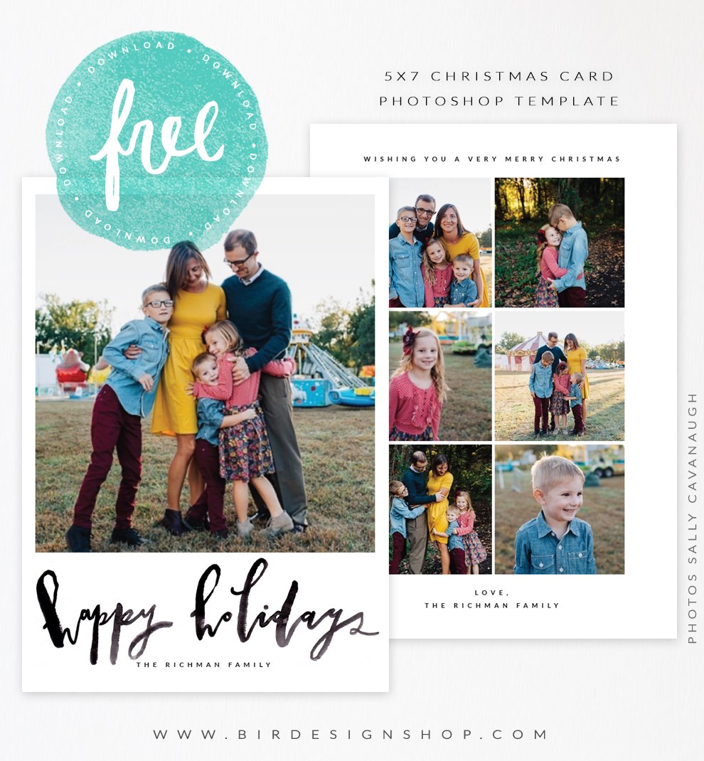 November freebie - 5x7 Christmas card template – Birdesign