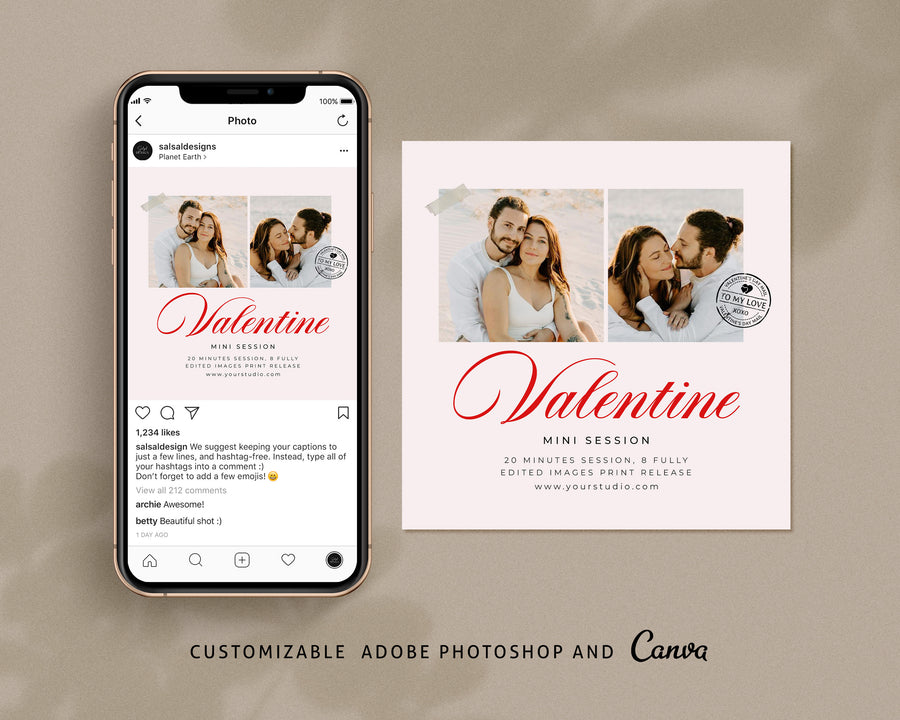 Valentine Mini Session Marketing Template For Photographers - MINI466