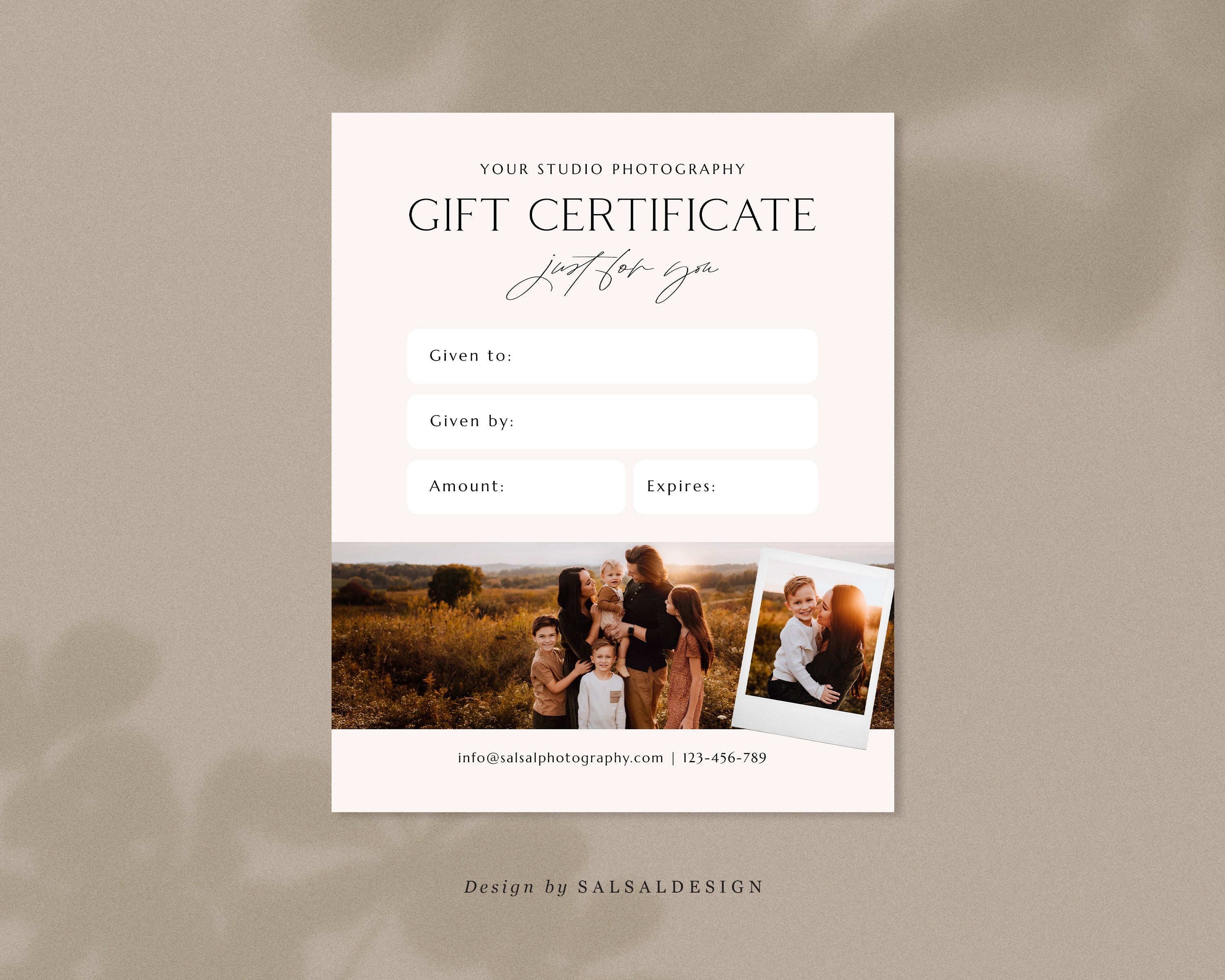 Digital Gift Certificate Template GC094 Birdesign