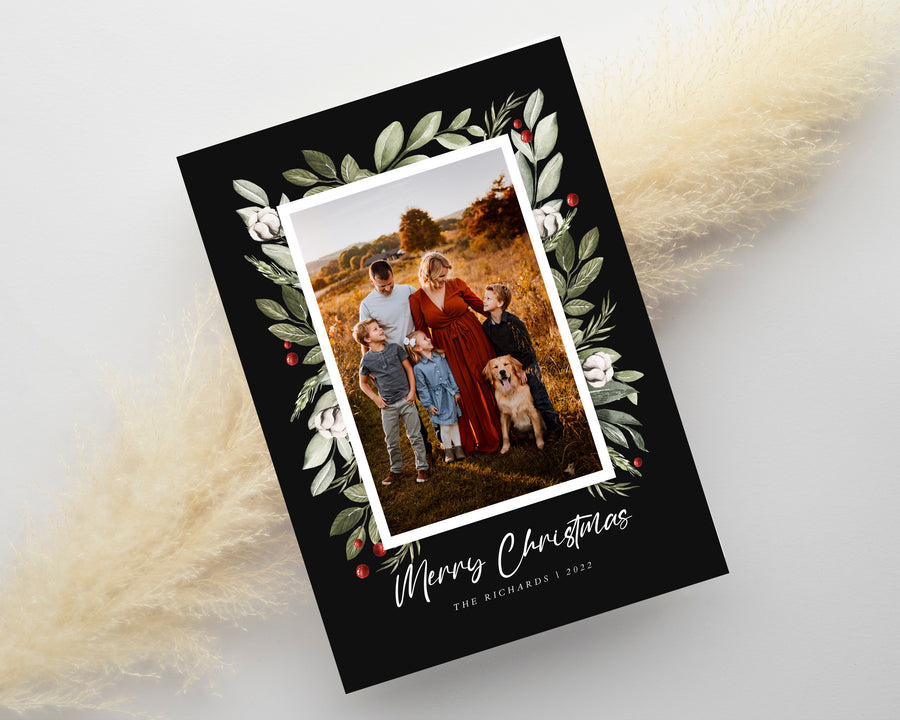 Christmas Card Template, Photoshop & Canva Template, Editable Holiday Card Template,Greeting Card, Christmas Photo Card, Merry Christmas - CD460