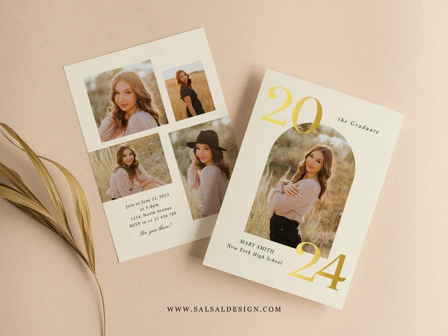 Graduation Announcement and Invitation Card Template - G442
