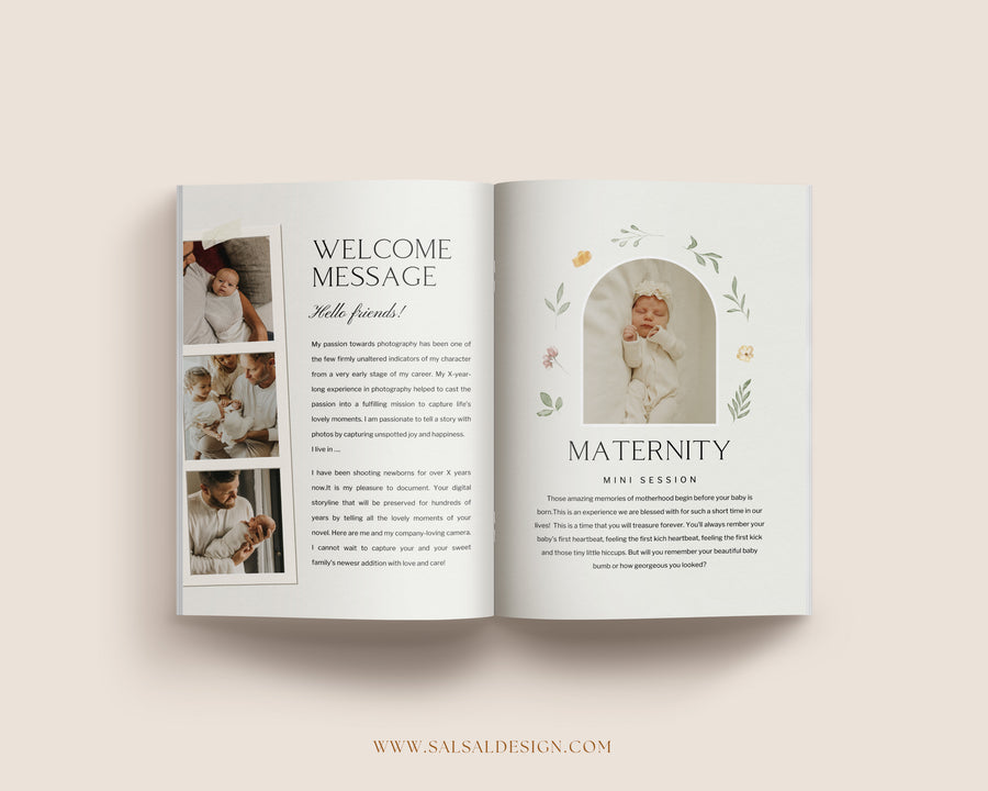 Newborn Photographer Welcome Guide and Magazine Template - MG078