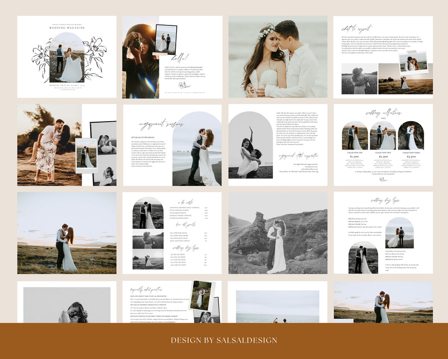 Wedding Photography Pricing Guide Template, Welcome Guide With Text, Photographer Client Guide, Magazine Canva Template, Photoshop Template - MG048
