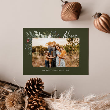 Christmas Card Photoshop Template, Holiday Card Canva Template, Christmas Family Card, Christmas Photo Card - oh so merry - CD210