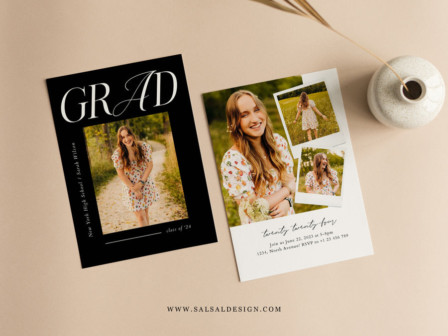 Graduation Announcement and Invitation Card Template - G441