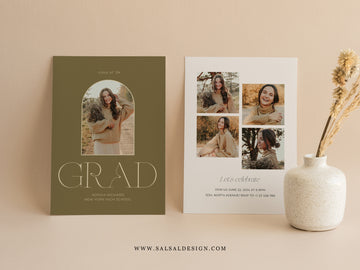 Graduation Announcement and Invitation Card Template - G455