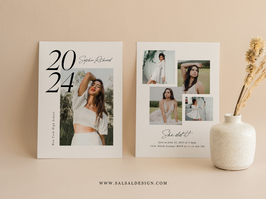 Graduation Announcement and Invitation Card Template - G440