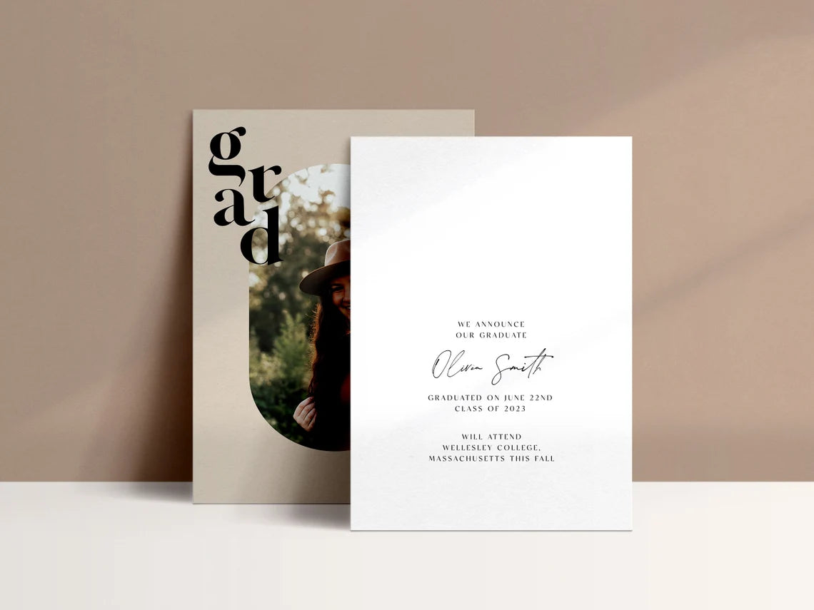 Graduation Announcement Card Template for Canva