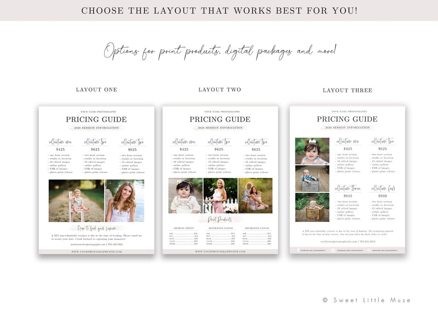 Photography Pricing Guide Template - SLM77