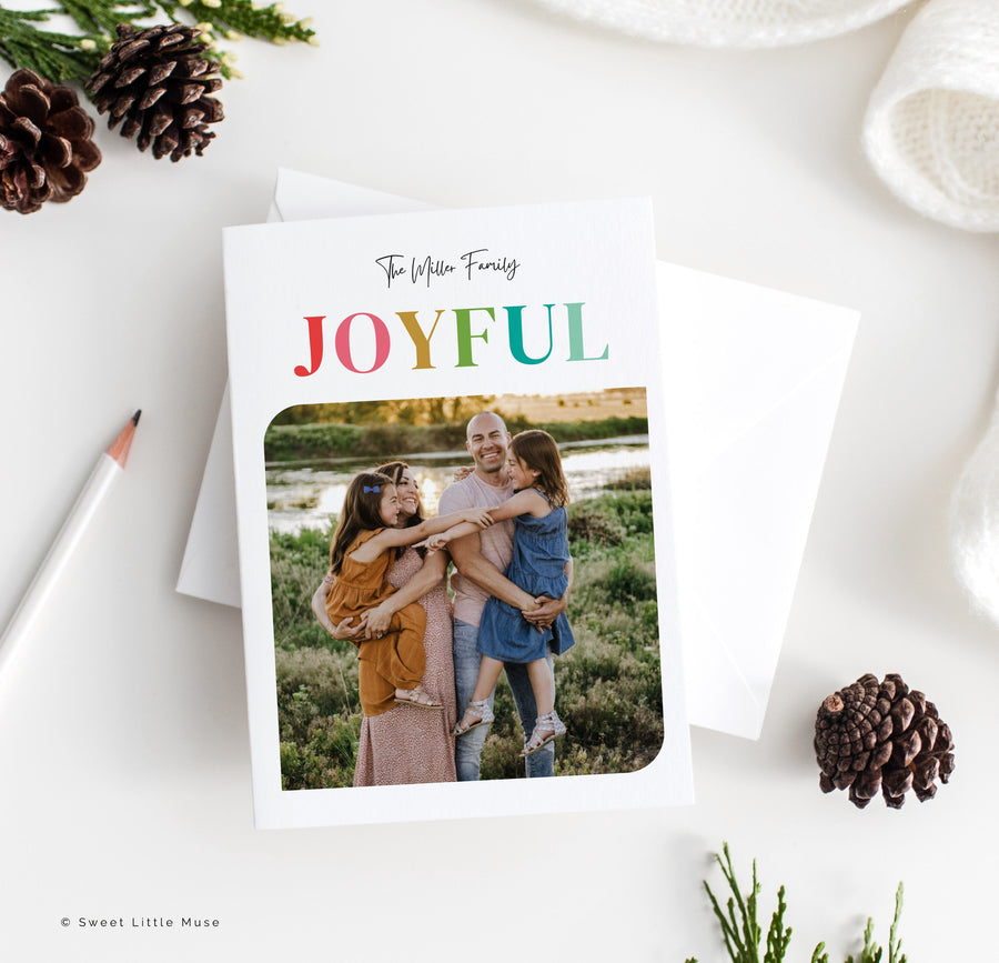 Colorful Christmas Card Template for Canva - SLM17