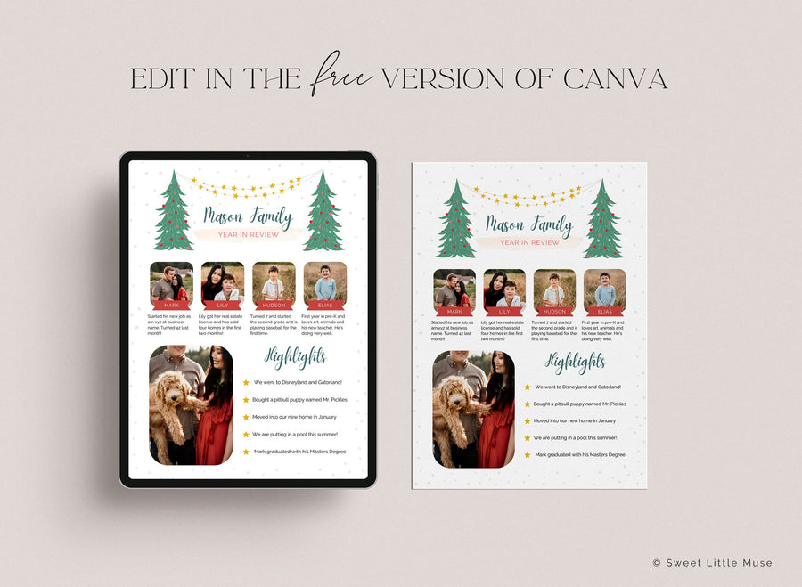 Year in Review Card Template for Canva - SLM27