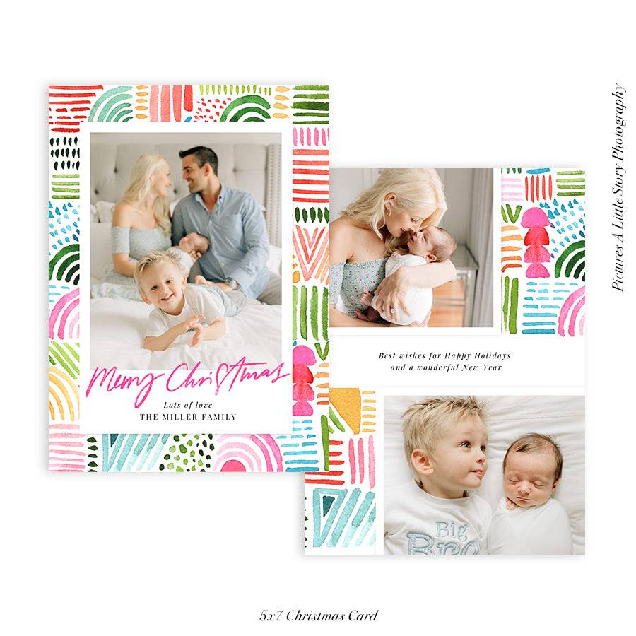 Christmas Photocard Template | All is Bright