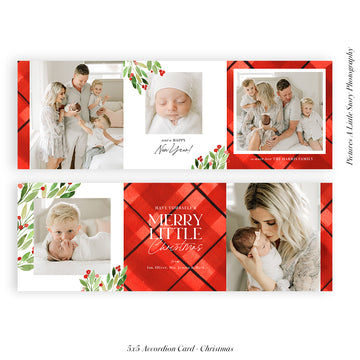 Christmas accordion card 5x5 (Trifolded) | Merry Forever