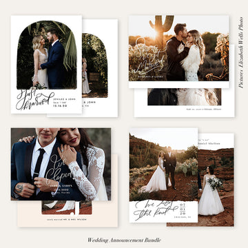 Wedding Announcement Photocard Bundle | Happily Married