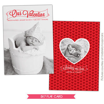 Valentine Birth Announcement template | Baby Valentine