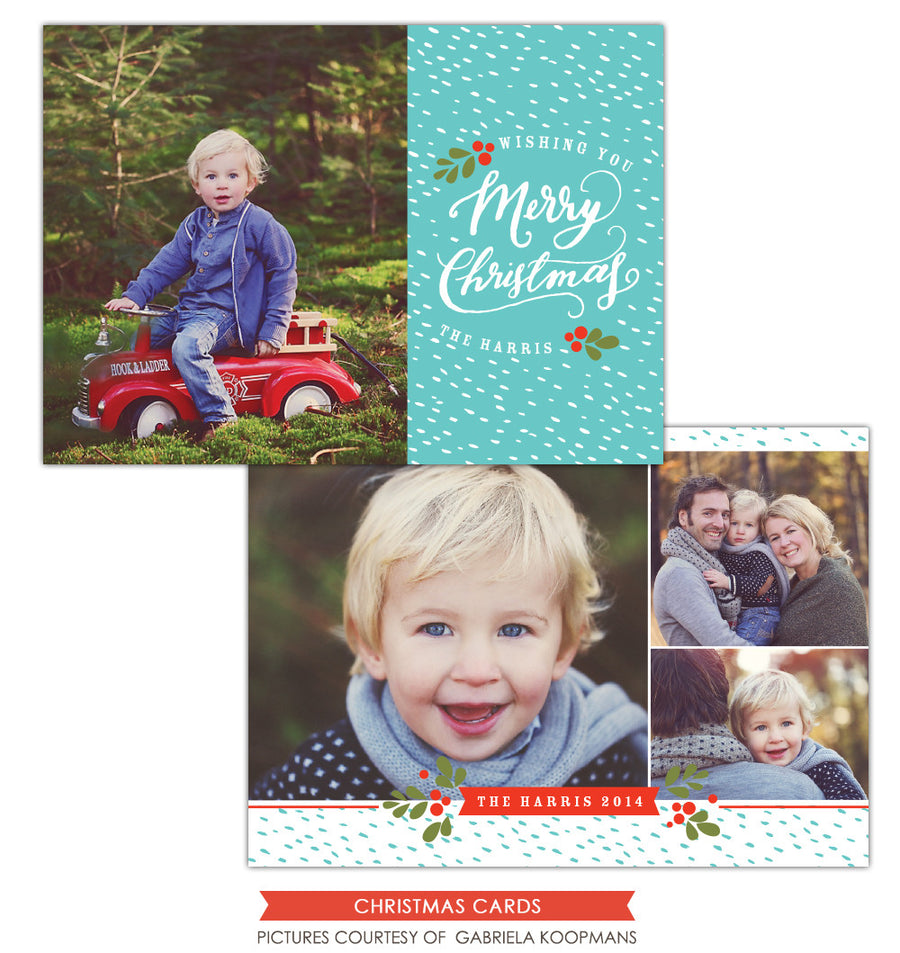 Christmas Photocard Template | Love wishes