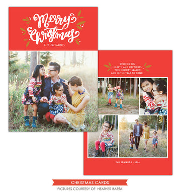 Christmas Photocard Template | Merry Mistletoe