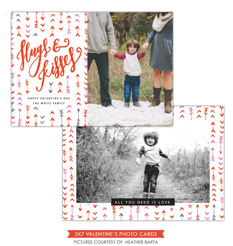 Valentine Photocard Template | Mixed arrows