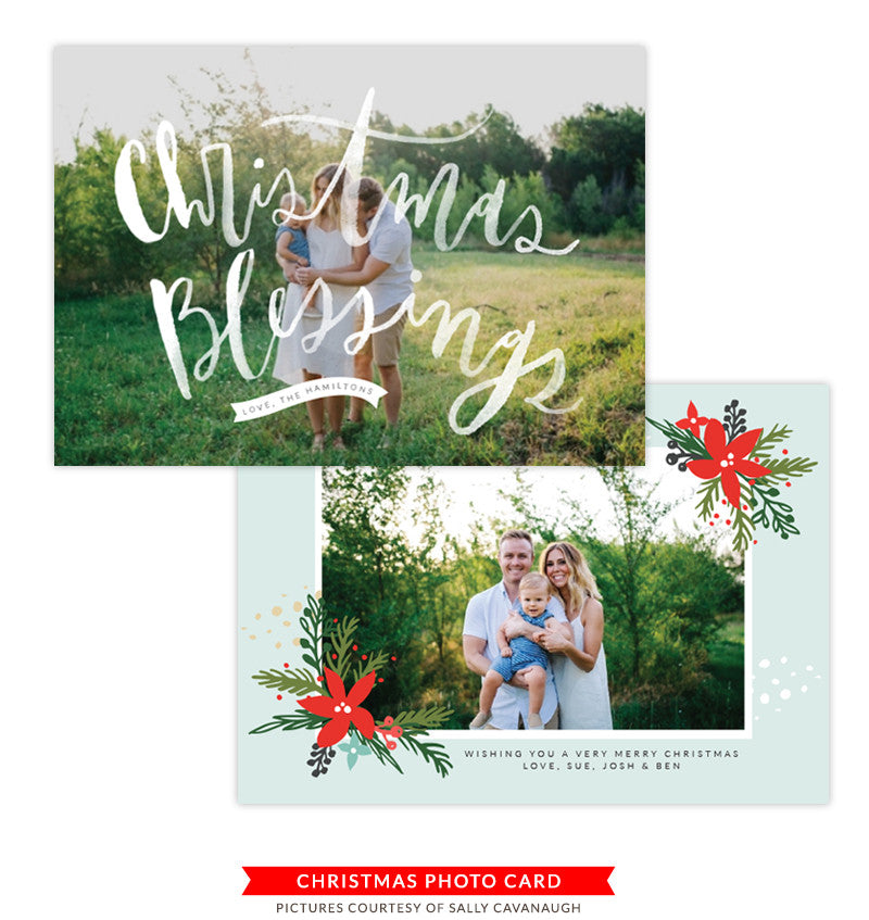 Christmas Photocard Template | Mistletoe Kiss