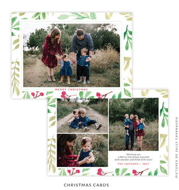 Christmas 5x7 Photo Card | Green & Red