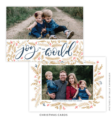 Christmas 5x7 Photo Card | Golden Sleigh