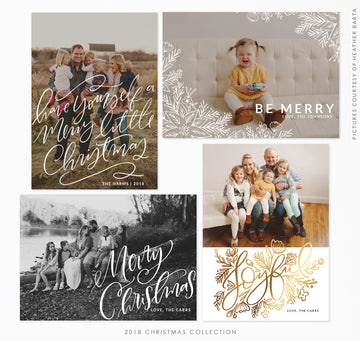 Christmas 5x7 Photo Card Bundle | Gold and Glitter