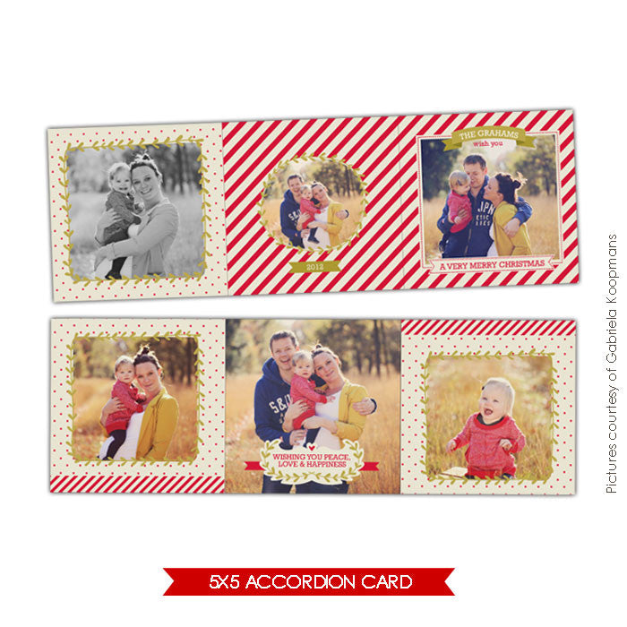Holiday accordion card 5x5 | Vintage moments