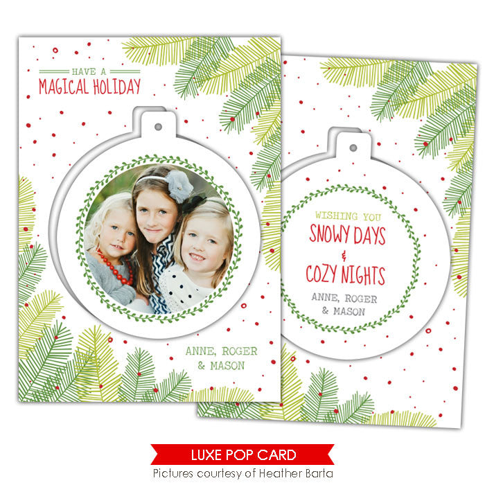 Christmas Luxe Pop Card Template | Tree circle