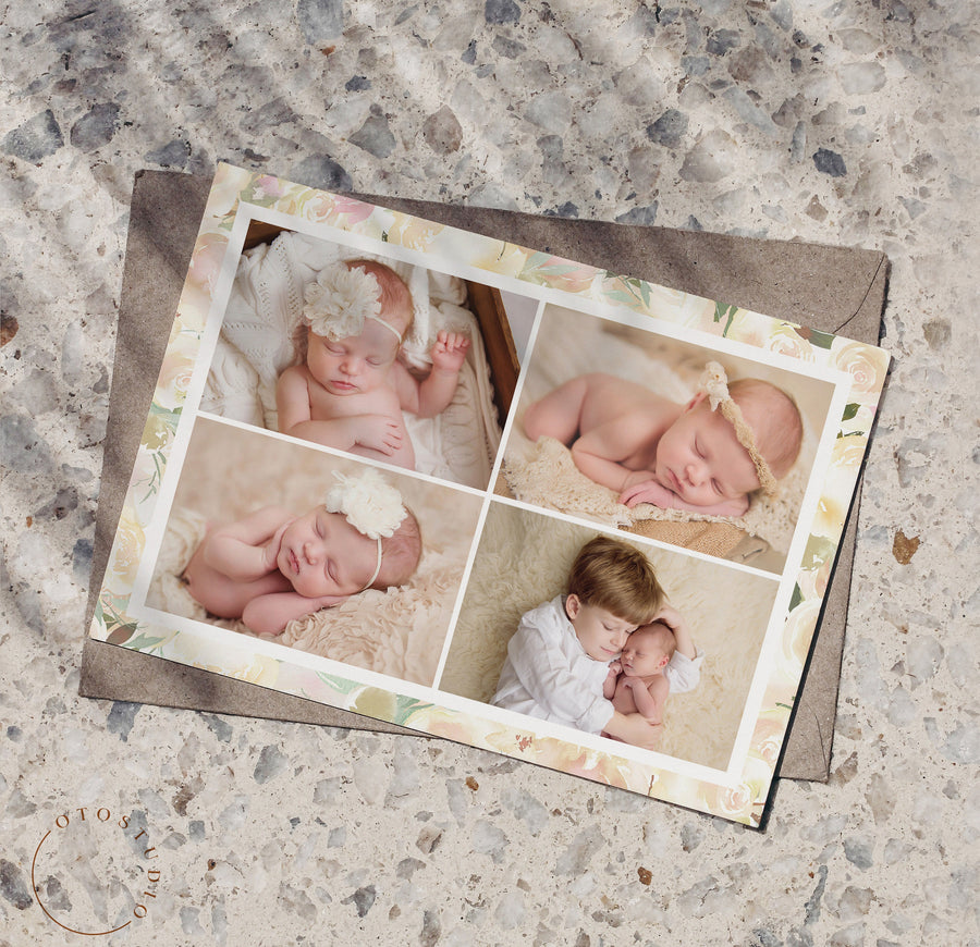 Birth Announcement Girl Newborn - 5x7 Card - os15