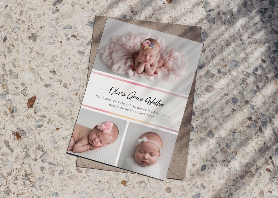Birth Announcement - 5x7 Card - os07