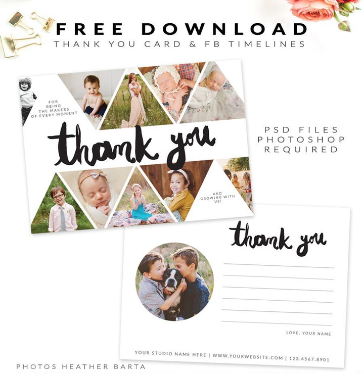 FREE - Thank you card and facebook timelines