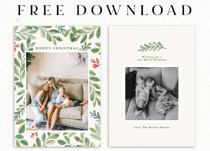 FREE Floral Christmas Cards