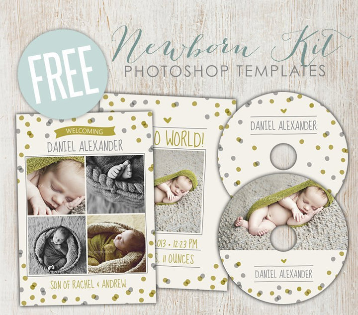 Free Newborn Kit templates - July Freebie