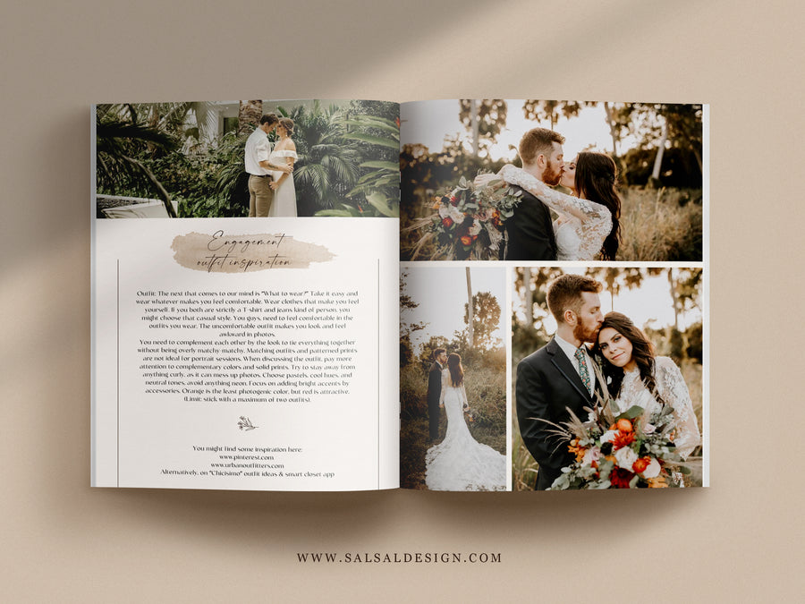CANVA Wedding Photography Price Guide magazine Template, Pre-written Wedding Welcome Guide Template, PSD Photoshop price list CANVA template - MG062