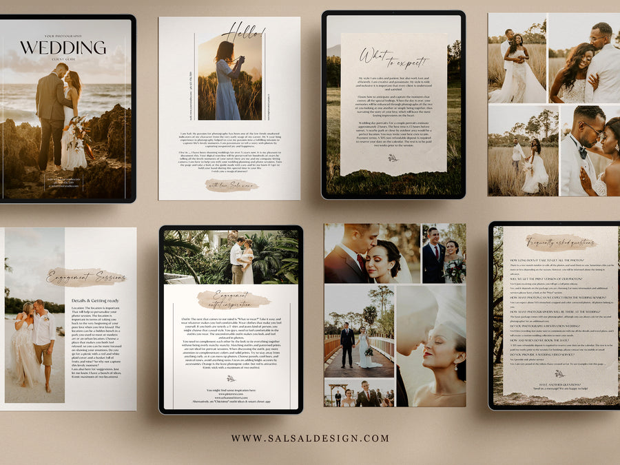 CANVA Wedding Photography Price Guide magazine Template, Pre-written Wedding Welcome Guide Template, PSD Photoshop price list CANVA template - MG062