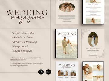CANVA Wedding Photography Price Guide magazine Template, Pre-written Wedding Welcome Guide Template, PSD Photoshop price list CANVA template - MG063