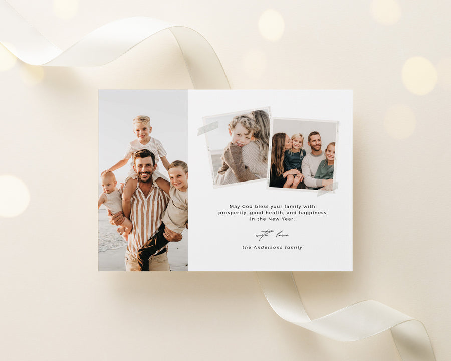 Merry and Bright Christmas Card Template, Printable Christmas Photo Card, Christmas Canva Template, Family Postcard, Photoshop Holiday Card - CD468