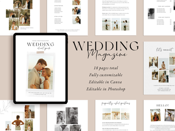 CANVA Wedding Photography Price Guide magazine Template, Pre-written Wedding Welcome Guide Template, PSD Photoshop price list CANVA template - MG061