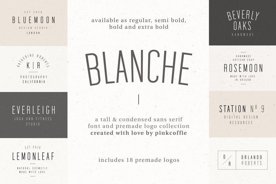 Blanche | Modern Sans Serif + 18 Logos