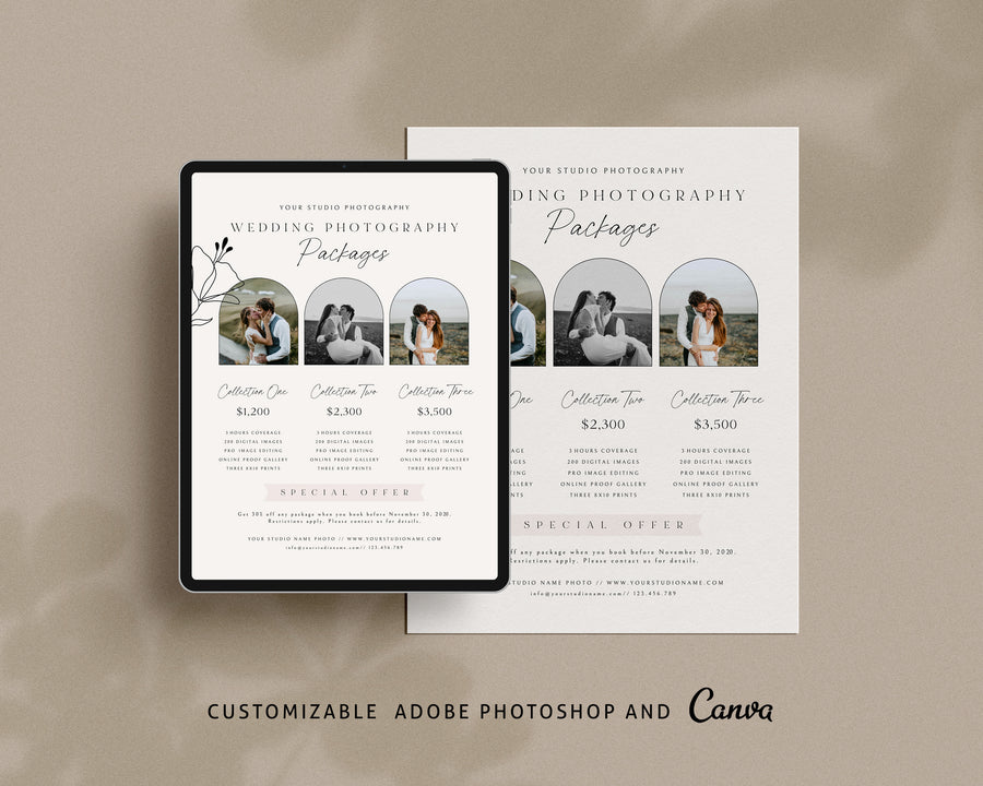 Wedding Photography Pricing Guide Template - PG090