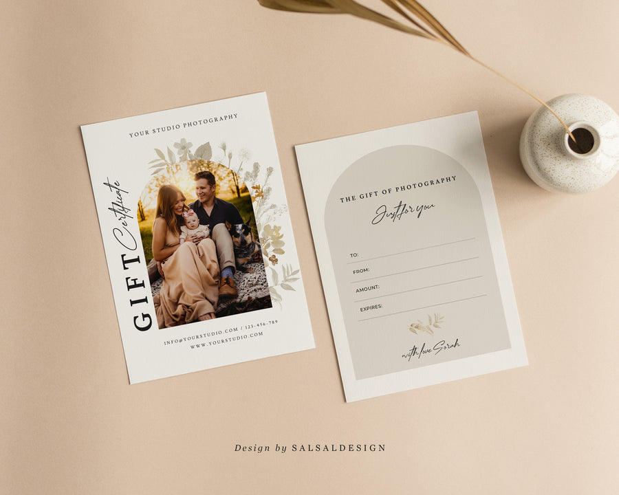 Studio Gift Certificate Card Template - GC070