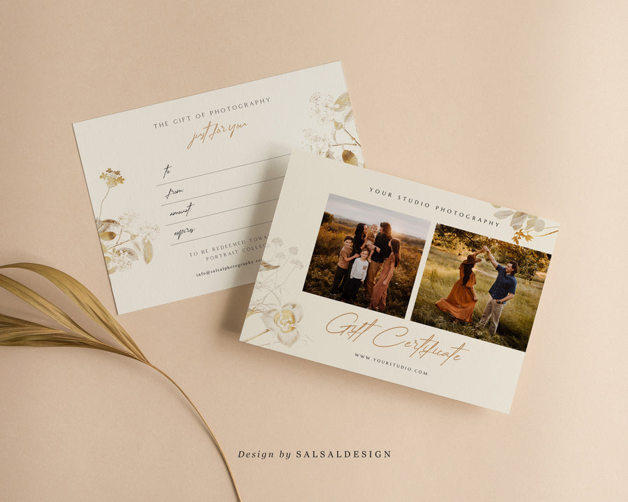Studio Gift Certificate Card Template - GC072