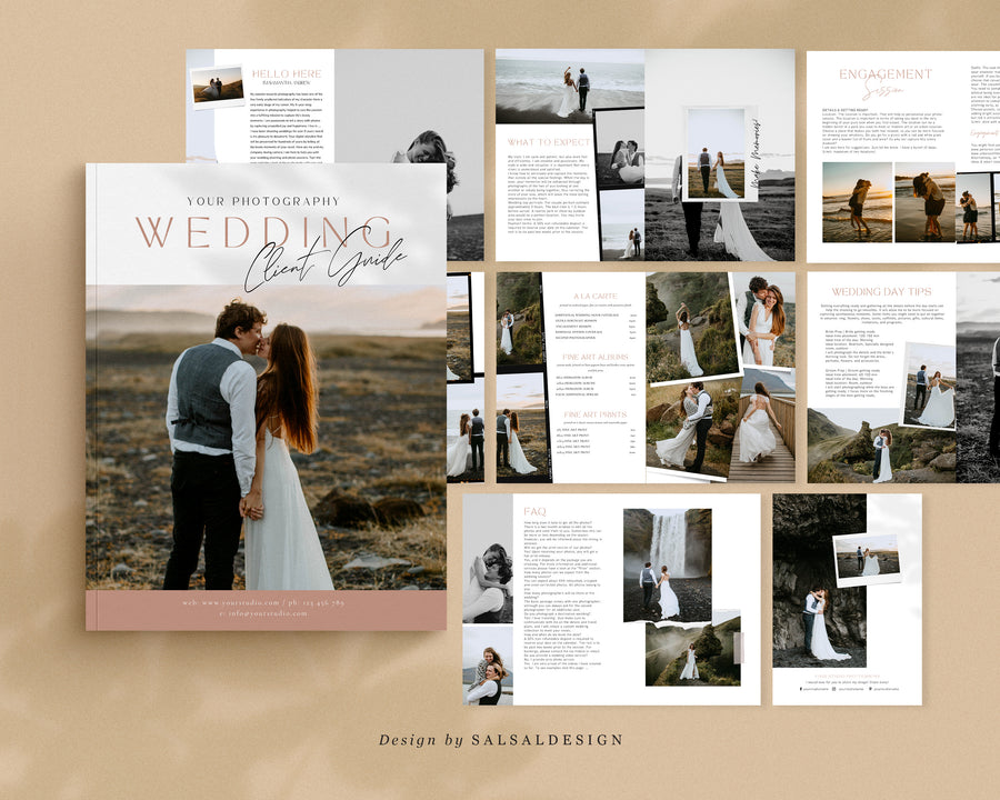 CANVA Wedding Photography Price Guide magazine Template, Pre-written Wedding Welcome Guide Template, PSD Photoshop price list CANVA template - MG037