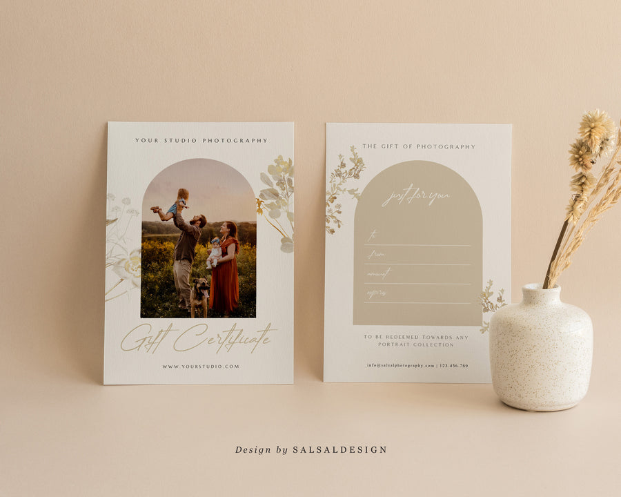 Studio Gift Certificate Card Template - GC071