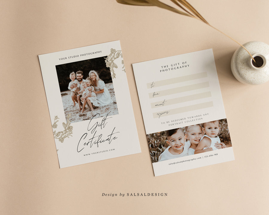 Studio Gift Certificate Card Template - GC091