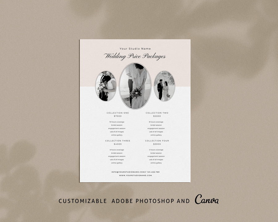 Wedding Photography Pricing Guide Template - PG089