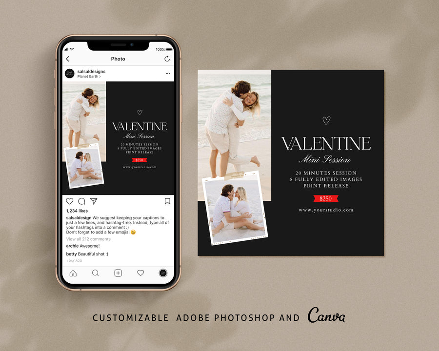 Valentine Minis Canva Template For Photographers - MINI465