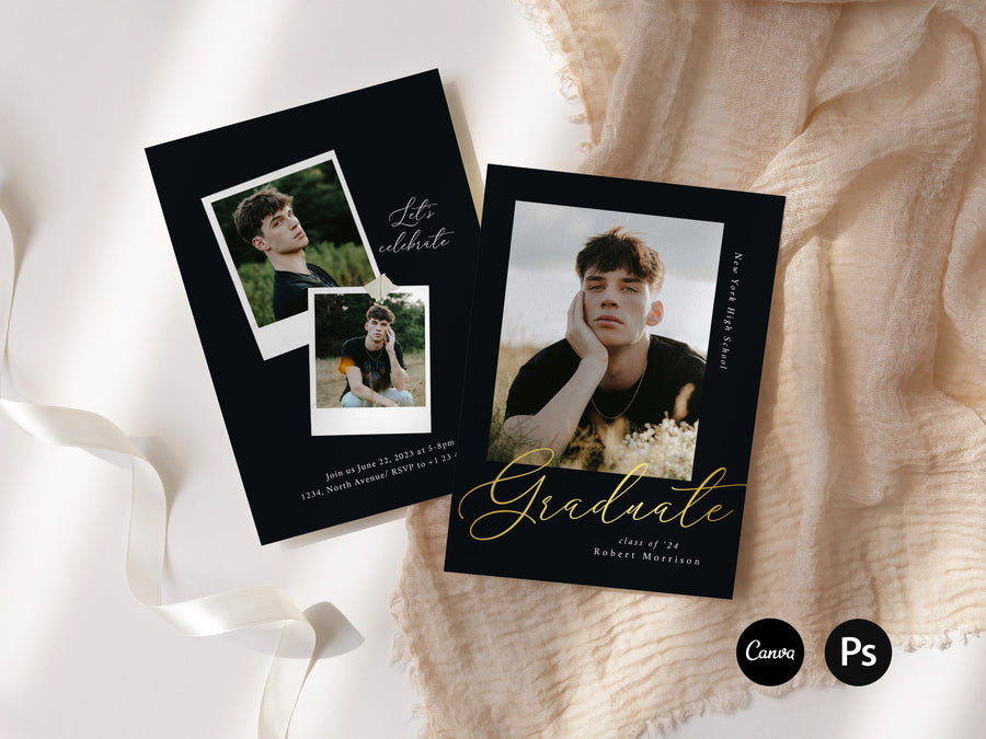 Graduation Announcement and Invitation Card Template - G439 Birdesign Graduation Announcement and Invitation Card Template - G439 Birdesign