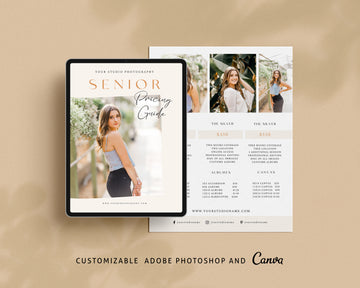 Senior Photography Pricing Guide Template - PG078