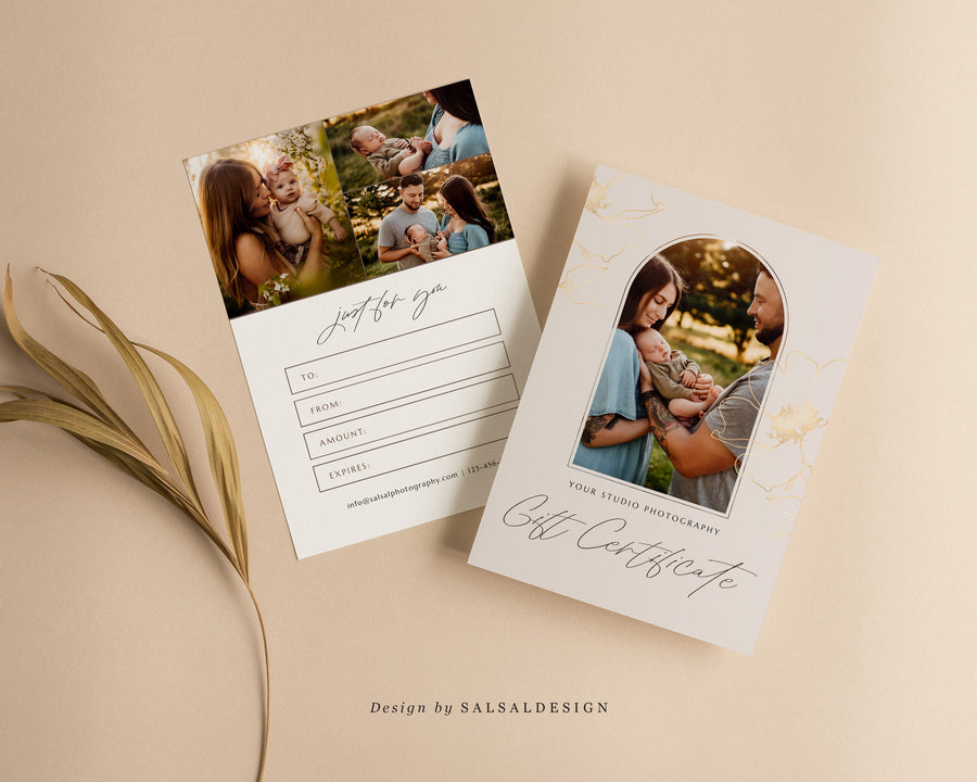 Studio Gift Certificate Card Template - GC085